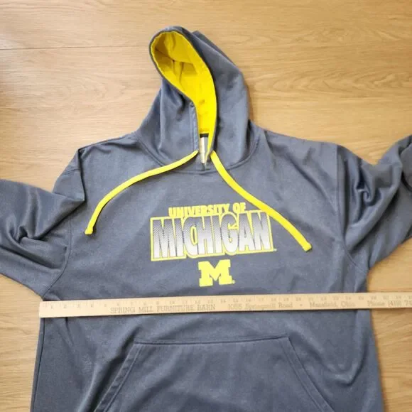 University Of Michigan Wolverines MU Hoodie Mens XL Pullover Sweatshirt Pro Edge - Picture 7 of 12